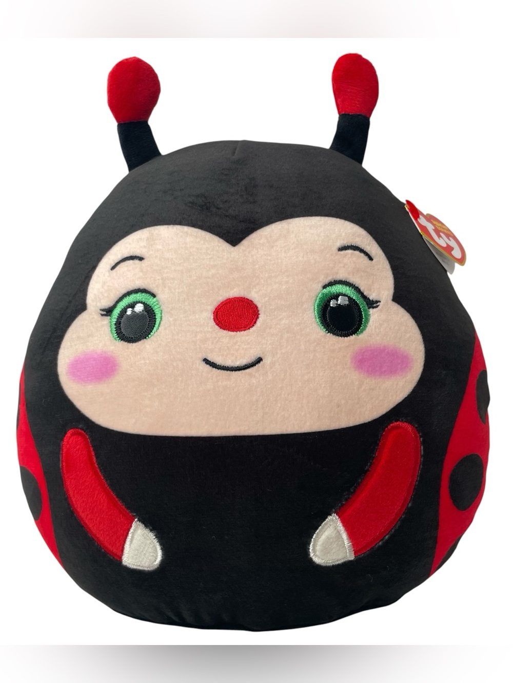 Ty Squishy Beanies LUCY the Lady Bug Cushion Pillow Small Size 9 Inches